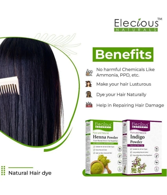 Elecious Naturals Indigo and Henna powder for Black Hair (200 grams each) | Natural Hair dye