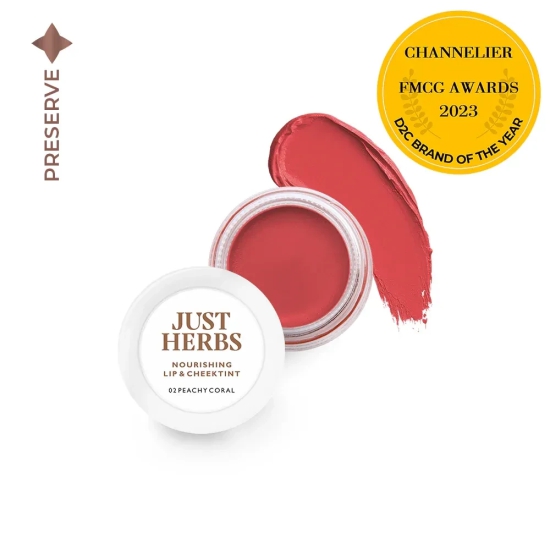 Nourishing Lip and Cheek Tint - Just Herbs Peachy_Coral_02