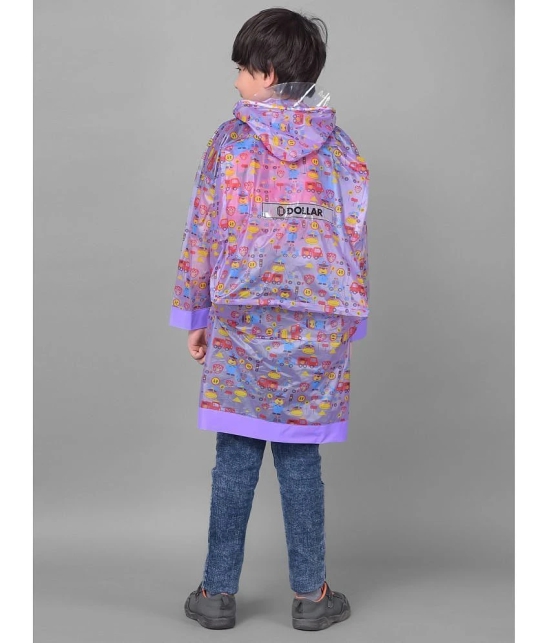 Dollar Rainguard Kids Full Sleeve Car Printed Long Raincoat With Adjustable Hood and Pocket - None