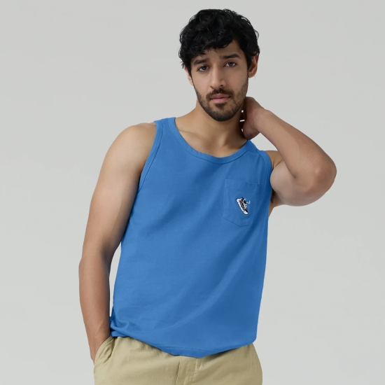 Renew Combed Cotton Tank Tops French Blue M