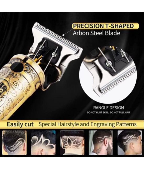 Kemei - T-9 Gold Cordless Beard Trimmer With 180 Runtime