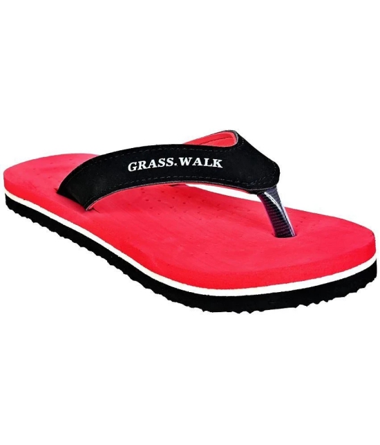 GRASS WALK - Red Womens Thong Flip Flop - None