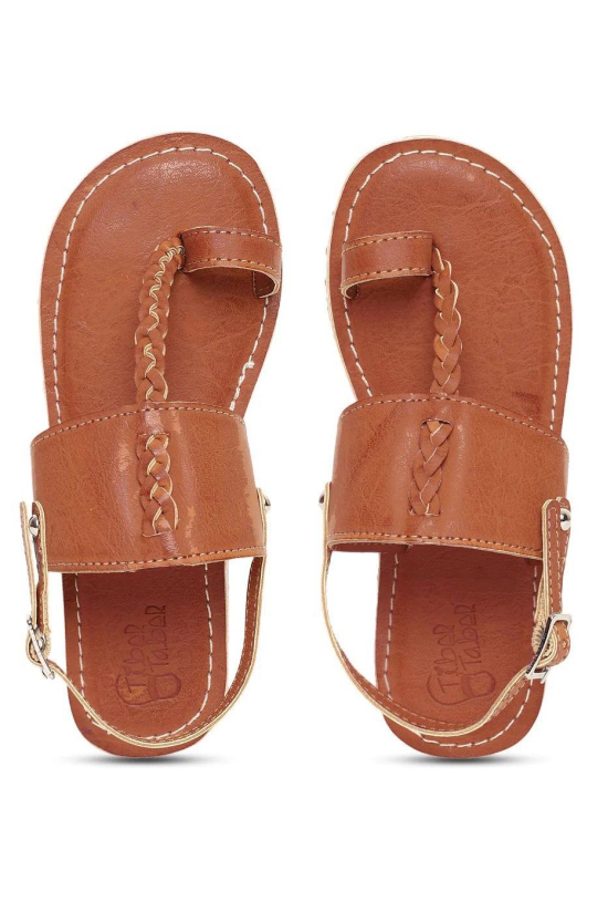 Boy Brown Braid Kohlapuri Sandal 26