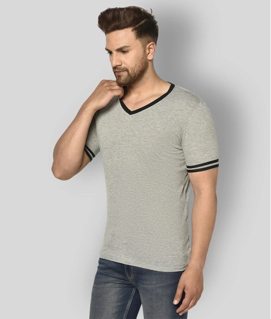 Glito - Grey Cotton Blend Regular Fit Mens T-Shirt ( Pack of 1 ) - None