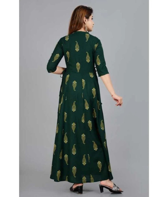 SIPET - Green Rayon Womens Flared Kurti ( Pack of 1 ) - None