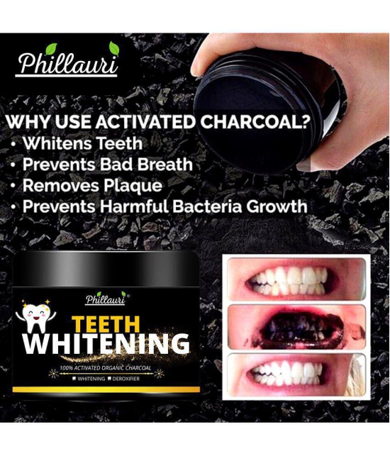 Phillauri Activated Charcoal Tooth Powder for White Teeth (50 gm) Pack of 2