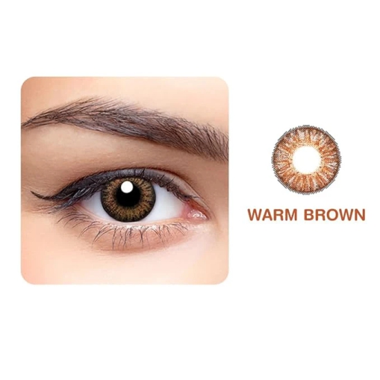 Aryan Super Premium Quarterly Disposable Color Contact lens most safest enthralling cosmetic lens for Men and Women 2 Pcs - Warm Brown (-1.75) Power--1.50 / Warm Brown