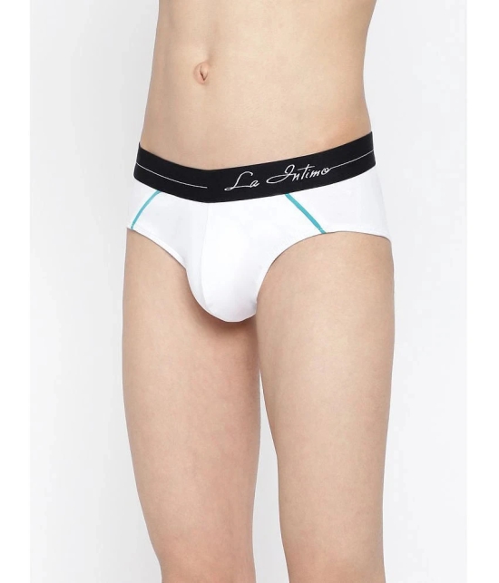 La Intimo White Cotton Mens Briefs ( Pack of 1 ) - None