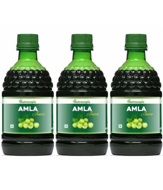 NUTROCOPIA Amla Juice - 400 ml | Rich Source of Vitamin C | Effective Antioxidants for Immunity boosting | Pure, Natural and 100% Ayurvedic Juice - Pack of 3