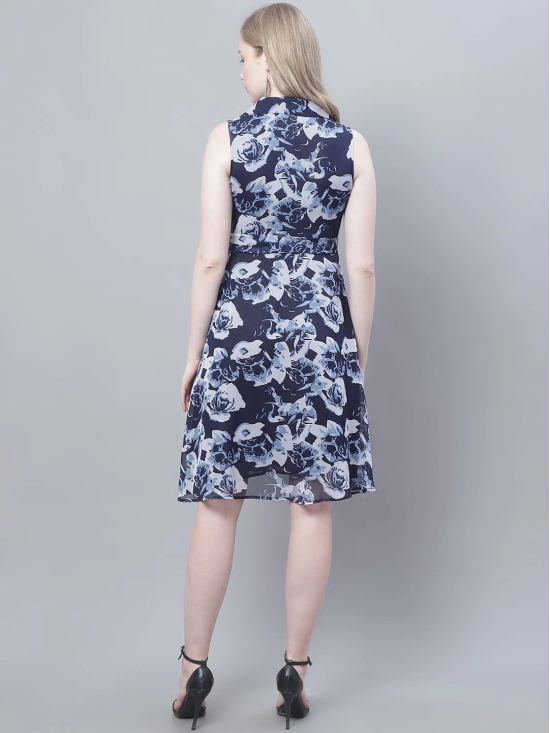 MINI & MING Women Floral Print Georgette Fit & Flare Dress