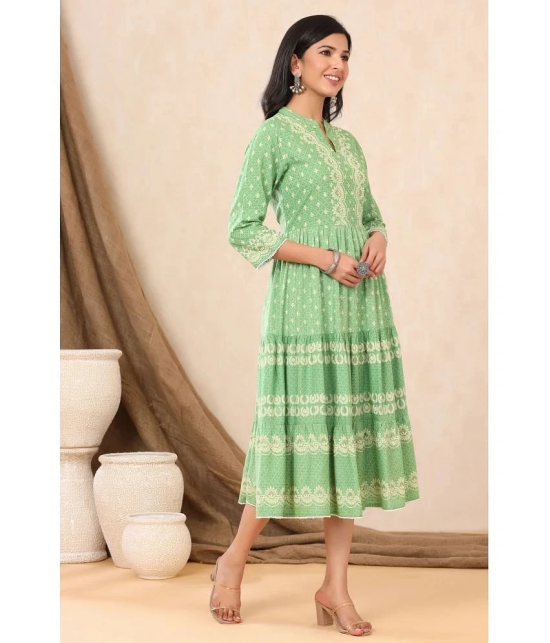 Juniper Rayon Green Regular Dress - Single - None