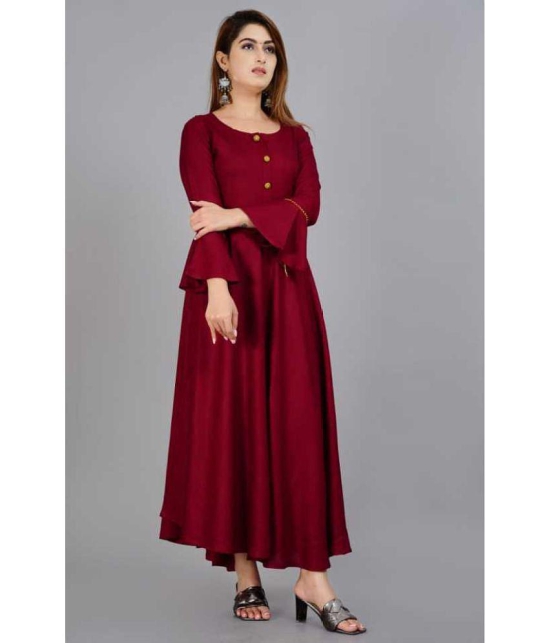 SIPET - Maroon Rayon Women''s Anarkali Kurti ( Pack of 1 ) - None