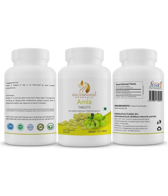 GOLDENACACIA HERRBALS Amla 500mg 120 Tablets Tablets 1 no.s