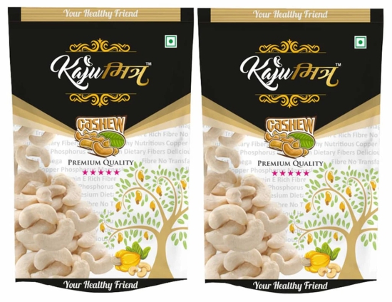 Cashew by Kajumitra 5 Star Premium Quality Kaju (Grade: W240) pack of 2 (200g X 2)