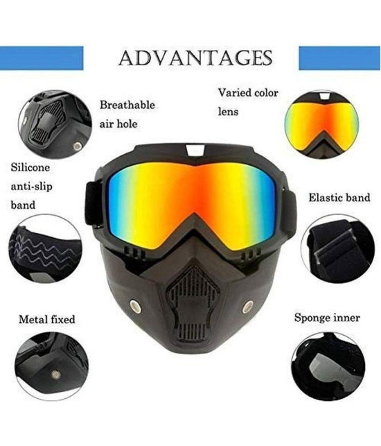 AutoPowerz - UV Protected Multicolour Riding Goggles ( Pack of 1 )