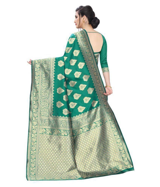 ofline selection Green Jacquard Saree - Single