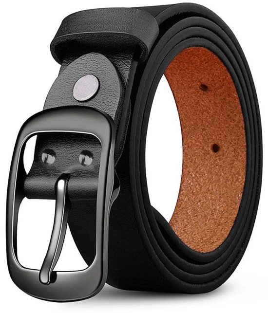 Loopa - Black Leather Mens Formal Belt ( Pack of 1 ) - None