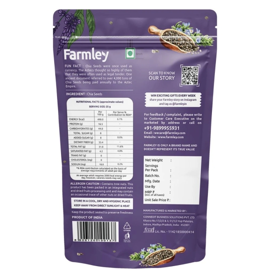 Farmley Premium Chia Seeds for Eating 200g