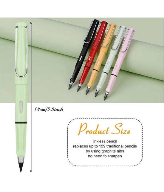 Pack Of 2 Everlasting Pencil Infinite Pencil, Infinity Pencil With Eraser,Inkless Magic Pencils,Portable Reusable Erasable Writing Pencil