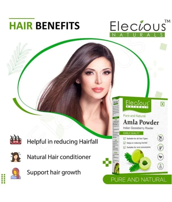 Elecious Amla Indian Gooseberry Powder For Hair Growth, 250g, Drinking & Eating (Unscented)