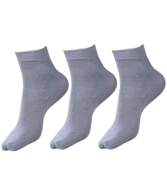 Dollar - Grey Cotton Boys Ankle Length Socks ( Pack of 3 ) - 7-8Years