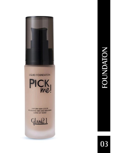 Glam21 Pick Me! Matte Foundation for Non-sticky Instant Spotless Glow Long Stay 40gm Custard-03