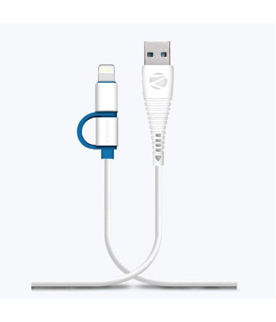 Zebronics White 2.1A Lightning Cable 1.2 Meter - White