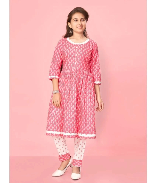 Aarika Pink Cotton Girls Kurti ( Pack of 1 ) - None