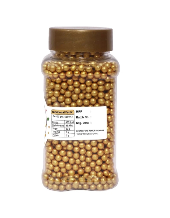 foodfrillz Golden Balls, 125 g Sprinkles for Cake