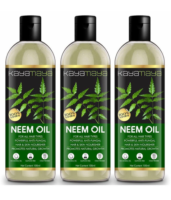 Kayamaya 100% Pure Neem Oil for Hair & Skin Oil 100 mL Pack of 3