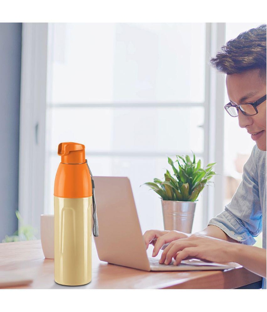 Milton Kool Convex 700 Insulated Inner Pet Water Bottle, 560 ml, Ivory | Easy To Carry | Leak Proof | School | Office | Gym | Hiking | Treking | Travel Bottle - Ivory