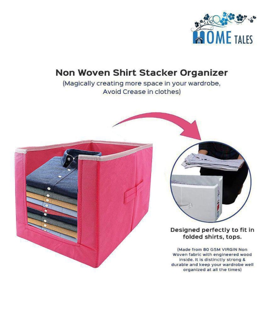 HOMETALES Non-Woven Shirt Stacker & Cloth Organizer,Pink (6U)