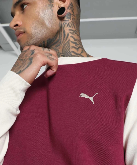 Mens Colorblock Crew-Neck Sweatshirt