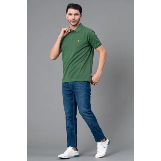 RedTape Green Mens Polo T-Shirt | Casual Cotton T-Shirt | Half Sleeves Polo T-Shirt