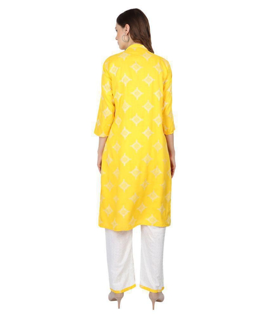 Arshia Fashions - Yellow Straight Rayon Womens Stitched Salwar Suit ( Pack of 1 ) - XL