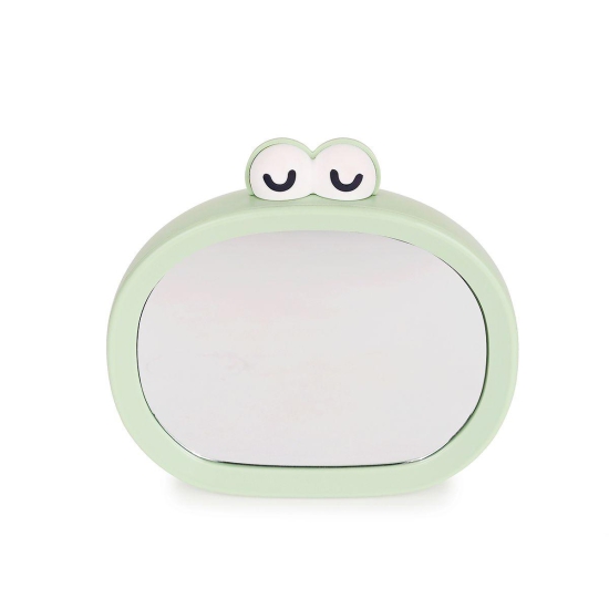 Cute Cartoon Table Makeup Mirror with Storage-Green