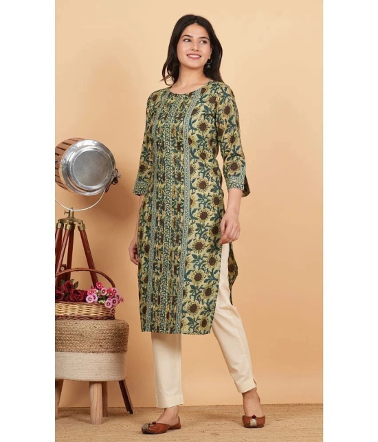 Vbuyz Cotton Printed Straight Womens Kurti - Blue ( Pack of 1 ) - None