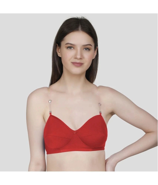 TCG Pack of 2 Cotton Blend Non Padded Womens Everyday Bra ( Red ) - None