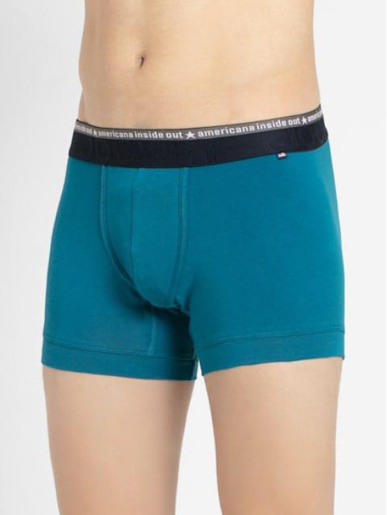 Mens Super Combed Cotton Elastane Stretch Solid Trunk with Ultrasoft Waistband - Celestial