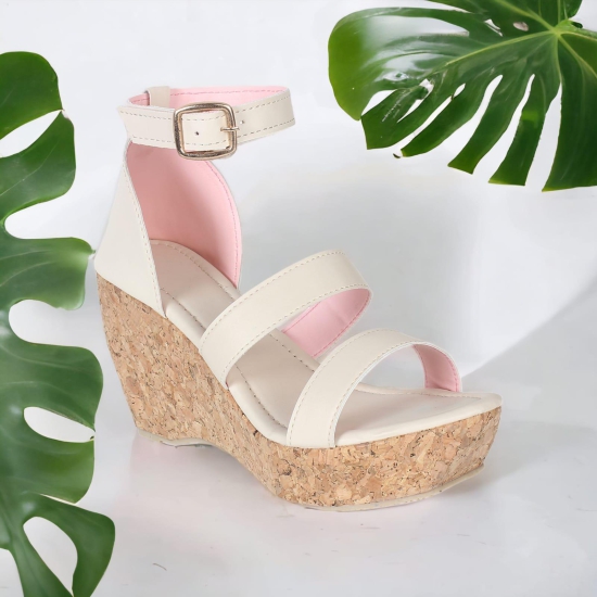 CREAM WEDGES PARTY WEAR