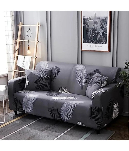 House Of Quirk 1 Seater Polyester Sofa Cover ( Pack of 1 ) - Dark Grey