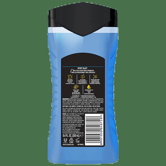 Axe Sports Blast 3 In 1 Body Wash - For Men, Energizing Citrus Boost Scent, Long-Lasting Fragrance, 250 Ml