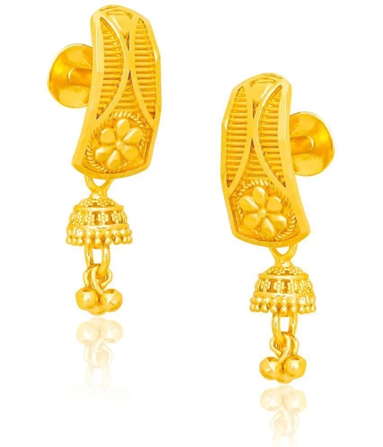 LUV FASHION Golden Drop Earrings ( Pack of 1 ) - Golden