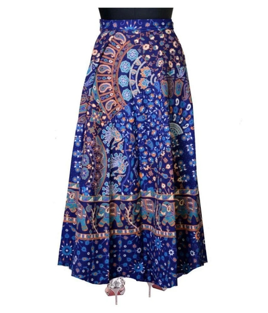 Rangun Cotton Pleated Skirt - Blue - 33-36