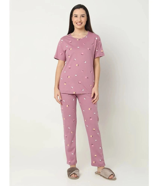 Smarty Pants Pink Cotton Womens Nightwear Nightsuit Sets ( Pack of 1 ) - None