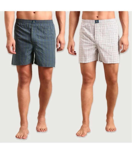 Joven Multicolor BOXER SHORTS Cotton Mens Boxer- ( Pack of 2 ) - None