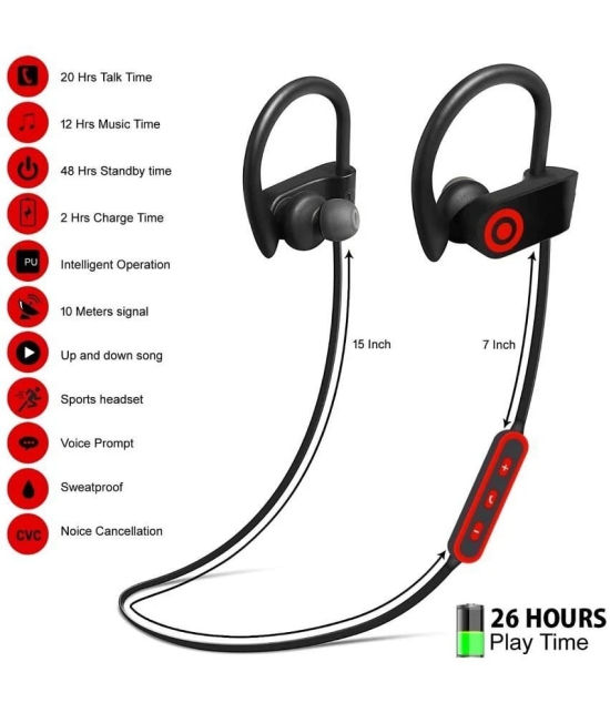 Neo QC 10 Bluetooth Bluetooth Neckband On Ear 4 Hours Playback Active Noise cancellation IPX4(Splash & Sweat Proof) Red