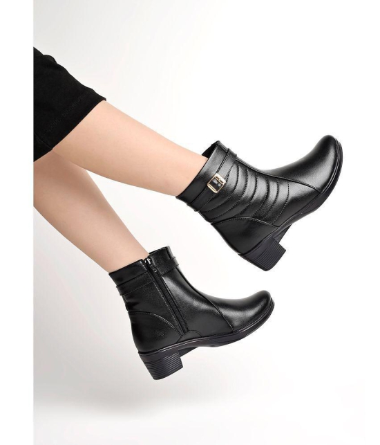 Shoetopia - Black Women''s Ankle Length Boots - None