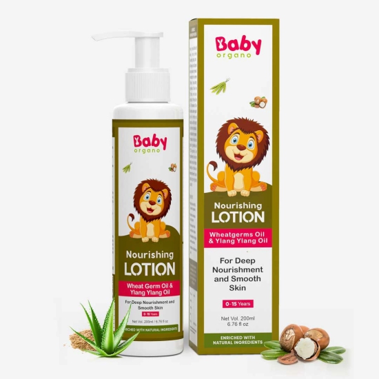 BabyOrgano | Non Sticky Nourishing Baby Lotion for Deep Nourishment and Smooth Skin | Non-Sticky Formula |100% Ayurvedic