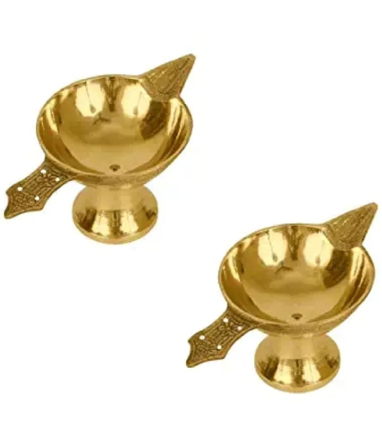 DvR ClicK - Brass Pooja Deep ( Pack of 2 )